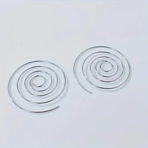 Silver Tone Multi Spiral Earrings in Silver #1242silver - Picture 4 of 8